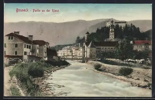 AK Bruneck, Partie am Ufer der Rienz