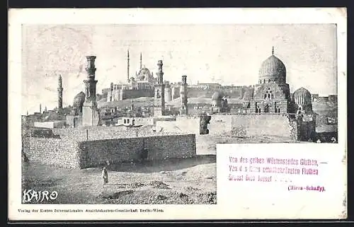 AK Kairo, Tempel und Moscheen am Stadtrand um 1900