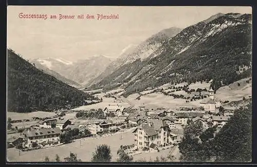 AK Gossensass, Ortsansicht mit dem Pflerschtal