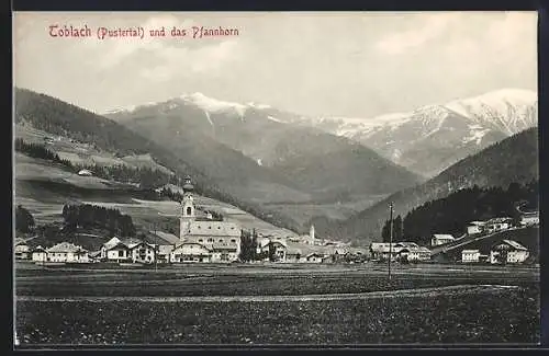 AK Toblach, Gesamtansicht mit Pfannhorn