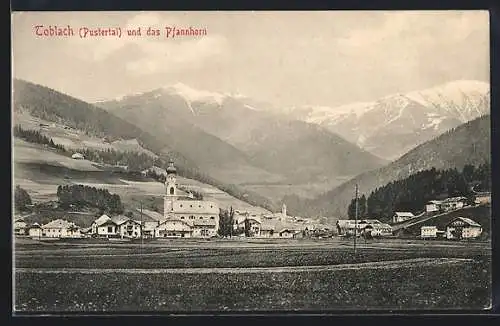 AK Toblach, Gesamtansicht mit Pfannhorn