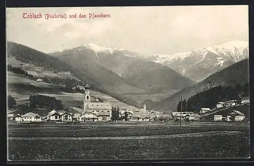 AK Toblach, Gesamtansicht mit Pfannhorn