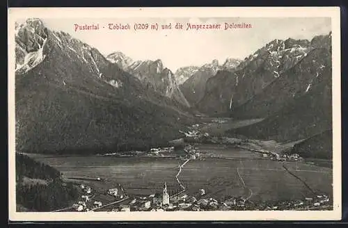 AK Toblach /Pustertal, Panorama und die Ampezzaner Dolomiten