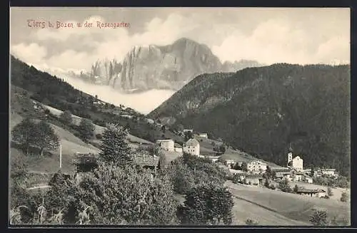 AK Tiers, Ortsansicht mit Rosengarten