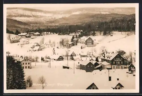 AK Harrachsdorf, Ortspartie im Winter