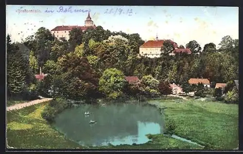 AK Grafenstein, Partie am Weiher mit Blick zum Schloss