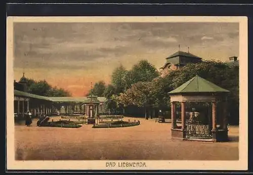 AK Bad Liebwerda / Lazne Libverda, Kuranlagen im Abendlicht