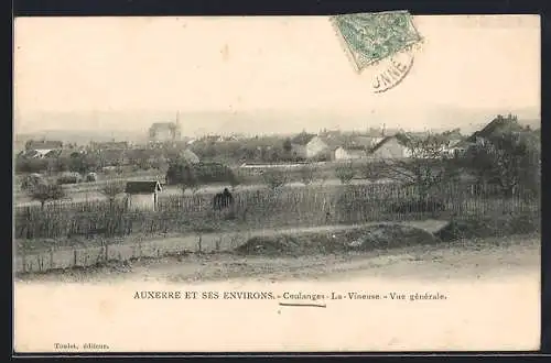 AK Coulanges-la-Vineuse, Vue générale du village et des environs