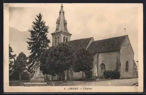 AK Chitry, L`Église et monument aux morts