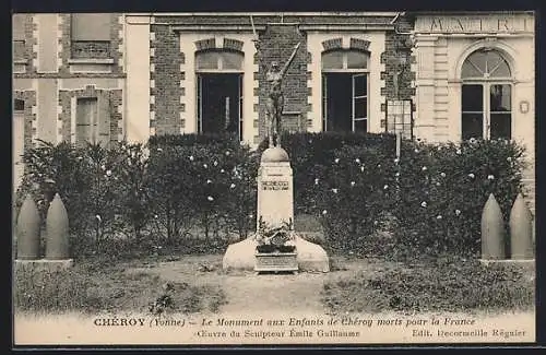 AK Chéroy /Yonne, Le Monument aux Enfants de Chéroy morts pour la France