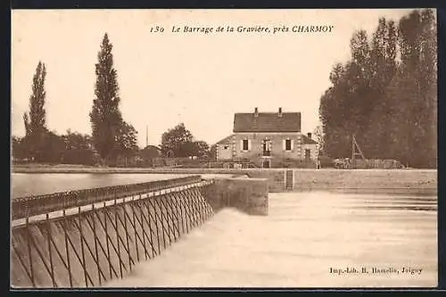 AK Charmoy, Le Barrage de la Gruvière et maison environnante