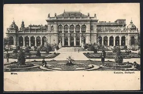 AK Wien, Cursalon im Stadtpark mit Anlagen