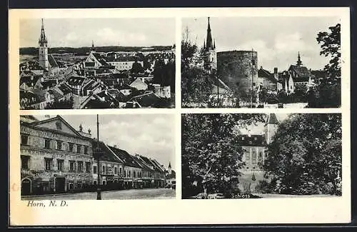 AK Horn, Alte Stadtmauer, Schloss, Gesamtansicht
