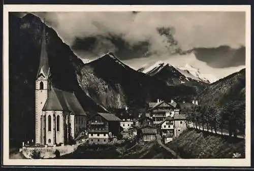 AK Heiligenblut, Ortsansicht vom Hotel Rupertihaus aus, mit Grossglockner
