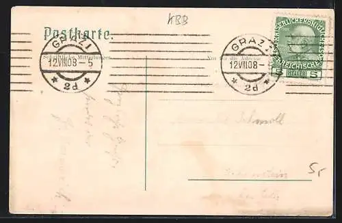 AK Graz, Bismarckplatz, Ortspartie mit Kirchturm