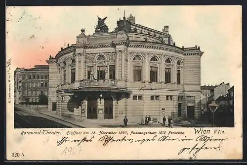 AK Wien, Raimund-Theater mit Strasse