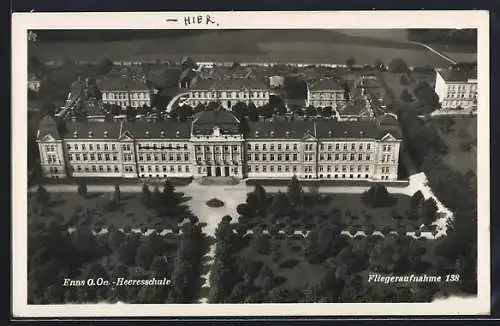 AK Enns, Alpenjägerkaserne vom Flugzeug aus