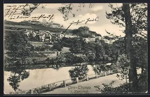 AK Gars-Thunau i. Kampthal, Uferpartie mit Burg