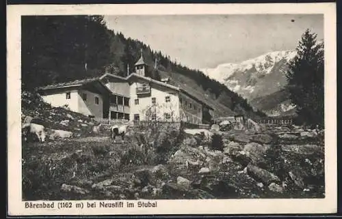 AK Bärenbad, Ortsansicht mit Bergen