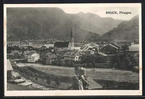AK Bruck /Pinzgau, Teilansicht mit Kirche