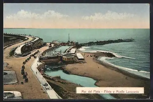 AK Mar del Plata, Pileta y Muelle Lavorante