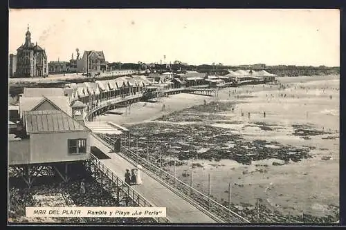 AK Mar del Plata, Rambla y Playa La Perla