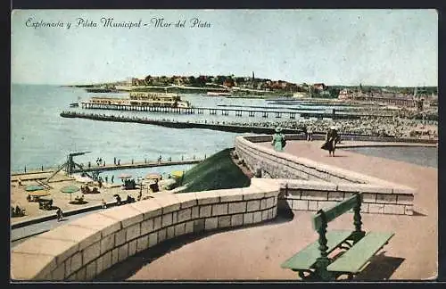 AK Mar del Plata, Explanada y Pileta Municipal