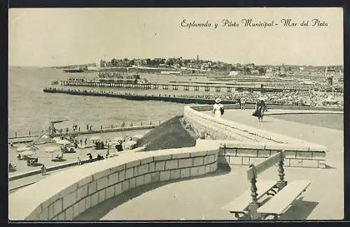 AK Mar del Plata, Explanada y Pileta Municipal