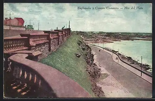 AK Mar del Plata, Explanada y Camino Costanero