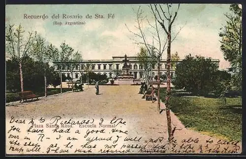 AK Rosario, Plaza Santa Rosa y la Escuela Normal