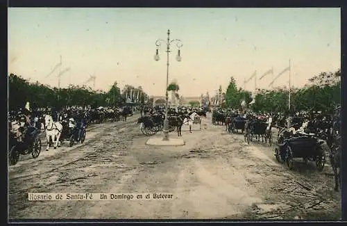 AK Rosario de Santa-Fé, Un Domingo en le Bulevar