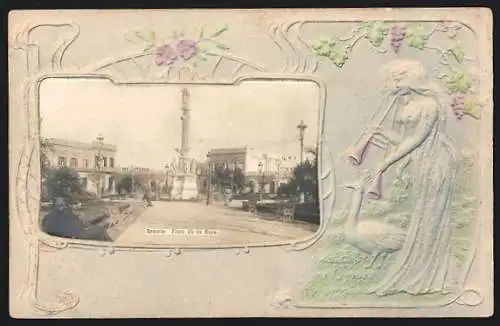 Präge-AK Rosario, Plaza 25 de Mayo