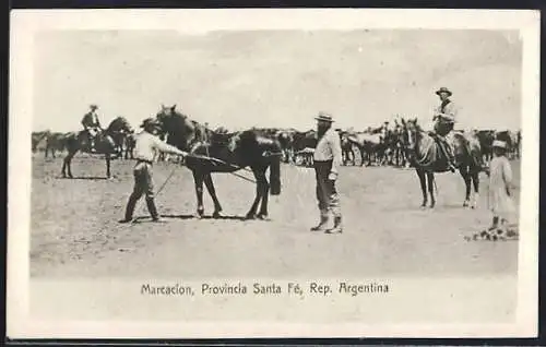 AK Maracion /Santa Fé, Männer mit Pferden