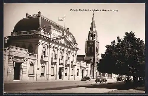AK 9 de Julio, Palacio Municipal e Iglesia