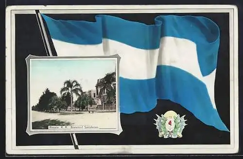 AK Rosario, Boulevard Santafecino, Flagge und Wappen
