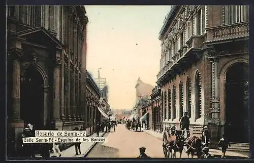AK Rosario de Santa-Fé, Calle Santa-Fé, Esquina de los Bancos