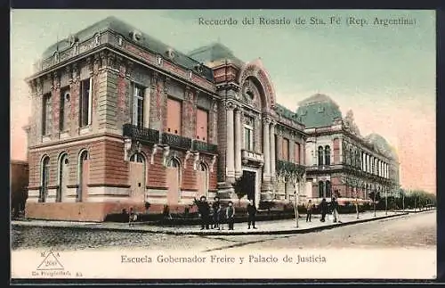 AK Rosario de Sta. Fé, Escuela Gobernador Freire y Palacio de Justicia
