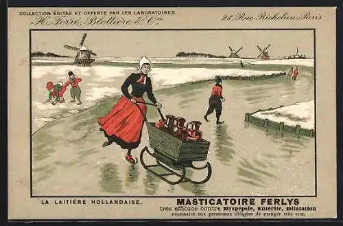 Künstler-AK Paris, H. Ferré Blottière & Cie, Vin Aroud, 28 Rue Richelieu, La Laitière Hollandaise