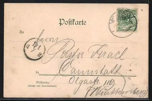 Lithographie Loreley, Rheindampfer und Frau mit Kind