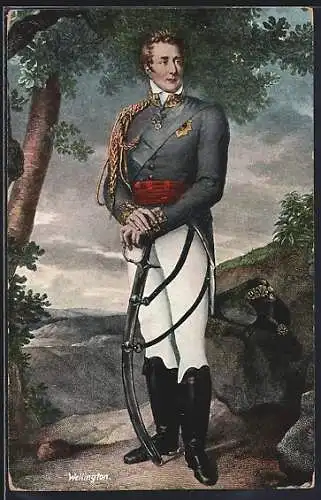 AK Feldmarschall Arthur Wellesley der Duc de Wellington in Uniform als Porträt, Befreiungskriege