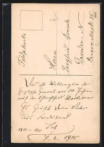 AK Feldmarschall Arthur Wellesley der Duc de Wellington in Uniform als Porträt, Befreiungskriege