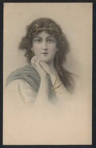 Künstler-AK Wichera, M. Munk Nr. 227: Dame mit Diadem