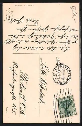 Künstler-AK M.Munk Nr.758: Two Step, Junge in Matrosenkostüm umarmt Mädchen