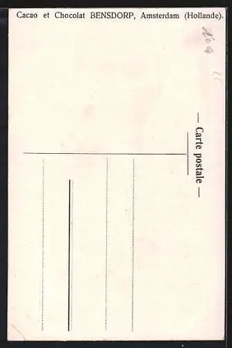 AK Kakao Bensdorp, Amsterdam, zwei Holländer mit Körben voller Fisch