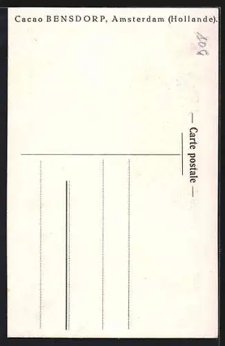 Lithographie Cacao et Chocolat Bensdorp, Amsterdam, Fischerpaar in Tracht
