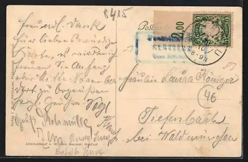 AK Stöfling, Gasthaus Wilh. Baumer und Ortsansicht mit Burg