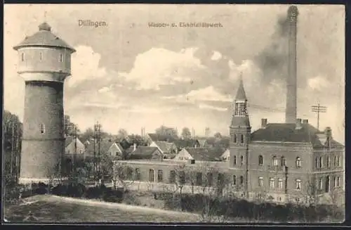 AK Dillingen / Donau, Wasser- u. Elektrizitätswerk, Wasserturm