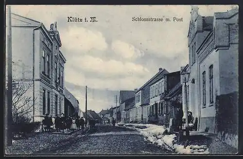 AK Klütz i. M., Schlossstrasse mit Post