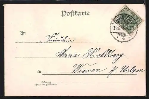 Lithographie Bodenteich, Bahnhof, Bahnhofs-Hotel v. Heinr. Lahmann, Kruskops Hotel