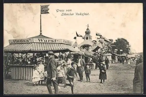 AK Lübeck, Volksfest, Hansa-Wurstpavillon
